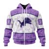 Detroit Lions Custom Name Number Fight Cancer Zip Up Hoodie