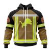 Detroit Lions Custom Name Number Firefighter Uniform Zip Up Hoodie