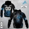 Detroit Lions Custom Name Number Rose Dragon Pullover Hoodie