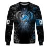 Detroit Lions Custom Name Number Rose Dragon Sweatshirt
