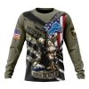 Detroit Lions Custom Name Number Veterans Kneeling Soldier Sweatshirt