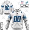 Detroit Lions Custom Name Number White Road Jersey Pullover Hoodie