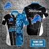 Detroit Lions Custom Name Special Half Tone Mascot Hawaiian Shirt