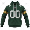 Green Bay Packers Custom Name Number Green Home Jersey Zip Up Hoodie