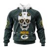 Green Bay Packers Custom Name Number Kits For Dia De Muertos Pullover Hoodie
