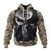 Green Bay Packers Custom Name Number Skull Camo Veteran Kits Pullover Hoodie