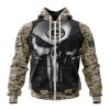 Green Bay Packers Custom Name Number Skull Camo Veteran Kits Zip Up Hoodie
