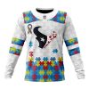 Houston Texans Custom Name Number Autism Awareness Sweatshirt