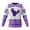 Houston Texans Custom Name Number Fight Cancer Sweatshirt
