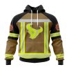 Houston Texans Custom Name Number Firefighter Uniform Pullover Hoodie