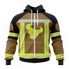 Houston Texans Custom Name Number Firefighter Uniform Zip Up Hoodie