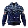 Houston Texans Custom Name Number Honor US Navy Veterans Zip Up Hoodie