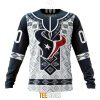 Houston Texans Custom Name Number Native Pattern Sweatshirt