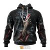 Houston Texans Halloween Horror Skull Pullover Hoodie