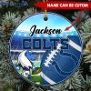Indianapolis Colts Custom Name Mascot Round Ornament