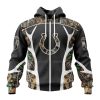 Indianapolis Colts Custom Name Number Camo Hunting Zip Up Hoodie
