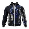 Indianapolis Colts Custom Name Number Classic Grunge American Flag Zip Up Hoodie