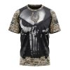 Indianapolis Colts Custom Name Number Skull Camo Veteran Kits T-Shirt