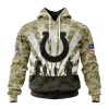 Indianapolis Colts Custom Name Number Veterans And Families Pullover Hoodie