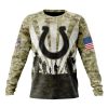 Indianapolis Colts Custom Name Number Veterans And Families Sweatshirt