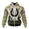 Indianapolis Colts Custom Name Number Veterans And Families Zip Up Hoodie