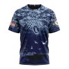 Jacksonville Jaguars Custom Name Number Honor US Navy Veterans T-Shirt