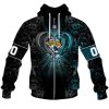 Jacksonville Jaguars Custom Name Number Rose Dragon Zip Up Hoodie