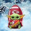 Kansas City Chiefs Baby Yoda Custom Shaped Ornament