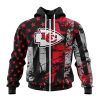 Kansas City Chiefs Custom Name Number Classic Grunge American Flag Zip Up Hoodie