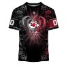 Kansas City Chiefs Custom Name Number Rose Dragon T-Shirt