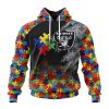 Las Vegas Raiders Custom Name Number Autism Awareness Design Pullover Hoodie