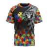 Las Vegas Raiders Custom Name Number Autism Awareness Design T-Shirt