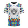 Las Vegas Raiders Custom Name Number Autism Awareness T-Shirt