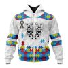 Las Vegas Raiders Custom Name Number Autism Awareness Zip Up Hoodie