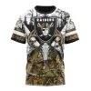 Las Vegas Raiders Custom Name Number Deer Skull And Forest T-Shirt