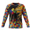 Los Angeles Chargers Custom Name Number Autism Awareness Design Sweatshirt