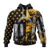 Los Angeles Chargers Custom Name Number Classic Grunge American Flag Pullover Hoodie
