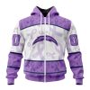Los Angeles Chargers Custom Name Number Fight Cancer Zip Up Hoodie