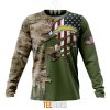 Los Angeles Chargers Custom Name Number Green Camo US Military Sweatshirt