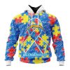 Los Angeles Chargers Custom Name Number Puzzle Autism Awareness Pullover Hoodie