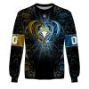 Los Angeles Chargers Custom Name Number Rose Dragon Sweatshirt