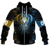 Los Angeles Chargers Custom Name Number Rose Dragon Zip Up Hoodie