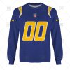 Los Angeles Chargers Custom Name Number Royal Alternate Jersey Sweatshirt