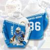Los Angeles Chargers Hunter Henry Powder Blue White Pullover Hoodie