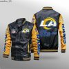 Los Angeles Rams Black Yellow Leather Bomber Jacket