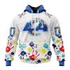 Los Angeles Rams Custom Name Number Autism Awareness Hands Zip Up Hoodie