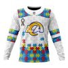 Los Angeles Rams Custom Name Number Autism Awareness Sweatshirt