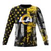 Los Angeles Rams Custom Name Number Classic Grunge American Flag Sweatshirt