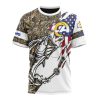 Los Angeles Rams Custom Name Number Fishing With Flag Of USA T-Shirt