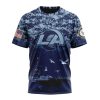 Los Angeles Rams Custom Name Number Honor US Navy Veterans T-Shirt